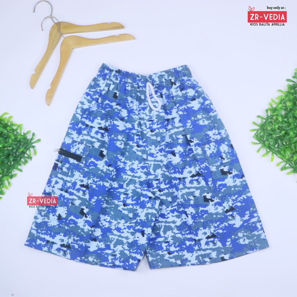 Celana ABRI Loreng Dewasa Pendek Uk Normal / Kantong Resleting Santai Olahraga Boxer Kolor Kasual
