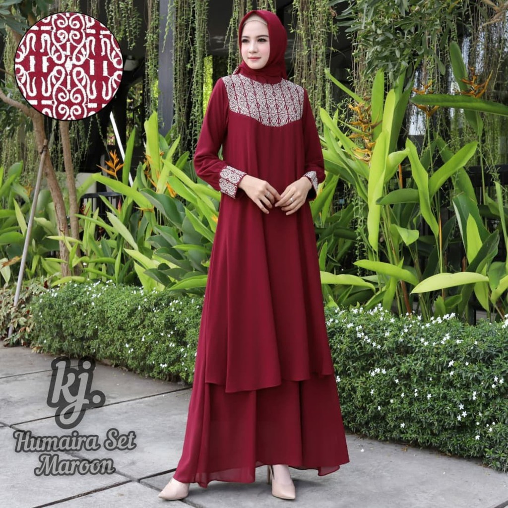 Humaira dress/ gamis malaysia/ bordir asli