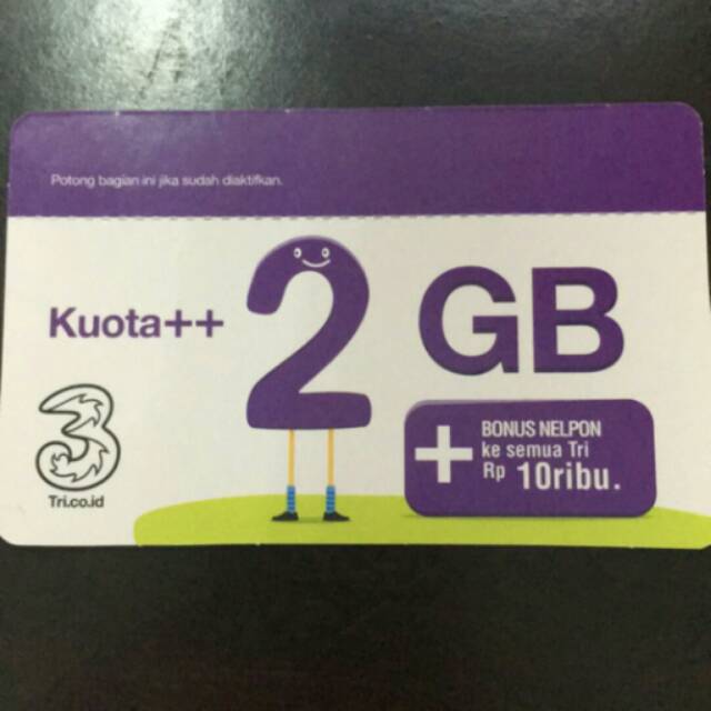 INJECT / VOUCHER KUOTA TRI 2GB BONUS KUOTA 4GB (4G)