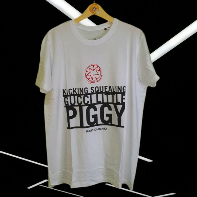 T-Shirt Radiohead: Gucci Piggy White (Kaos Band Original)