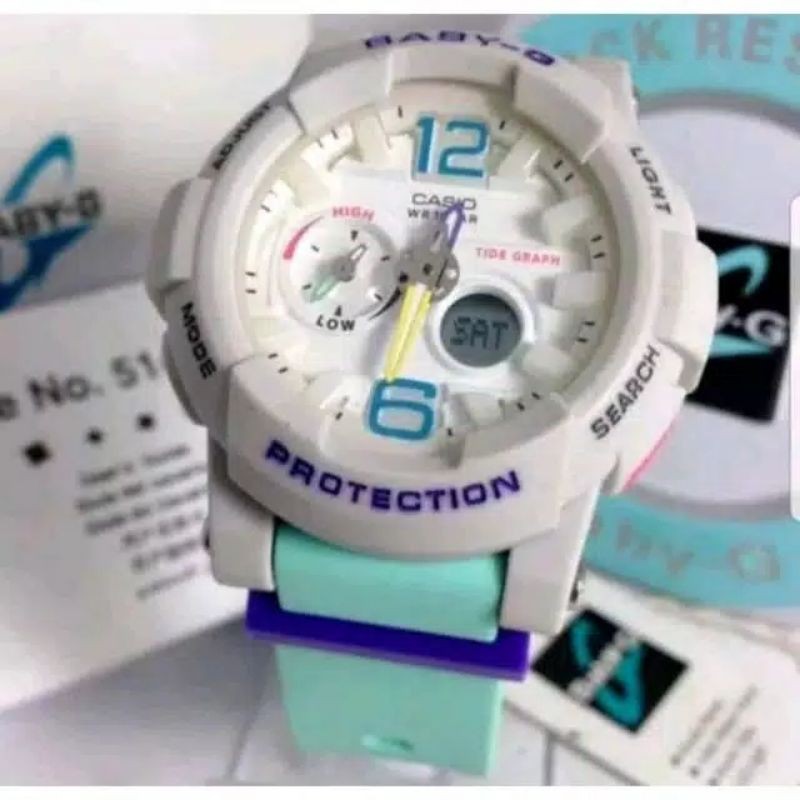 Jam Tangan Wanita Merek Casio Baby G BabyG BGA 180 Ori BM Fullset Blue