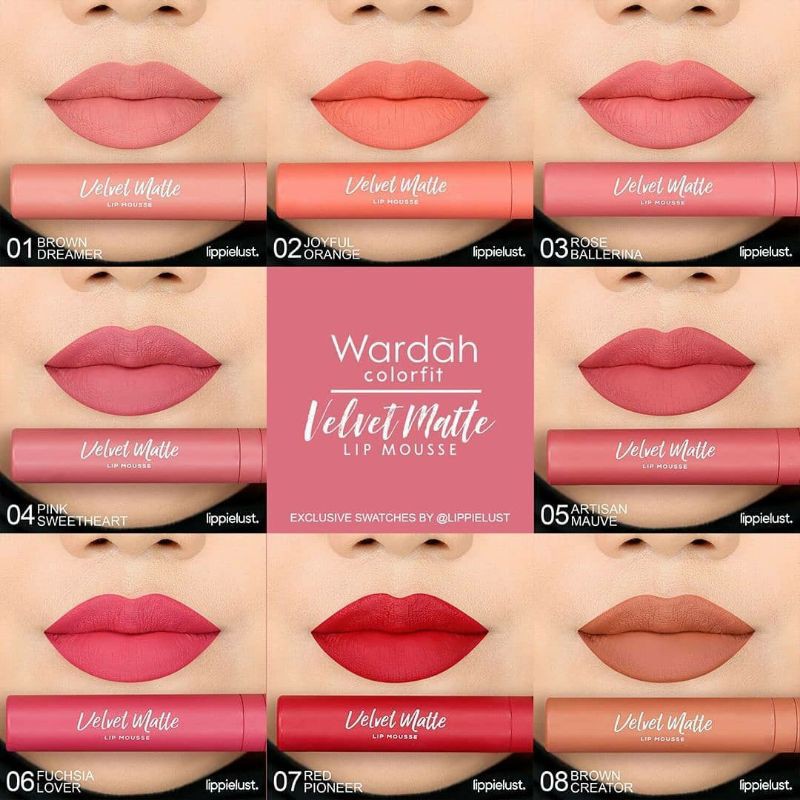 Wardah Colorfit Velvet Lip Mousse | Lip Krim Wardah | Velvet Lip