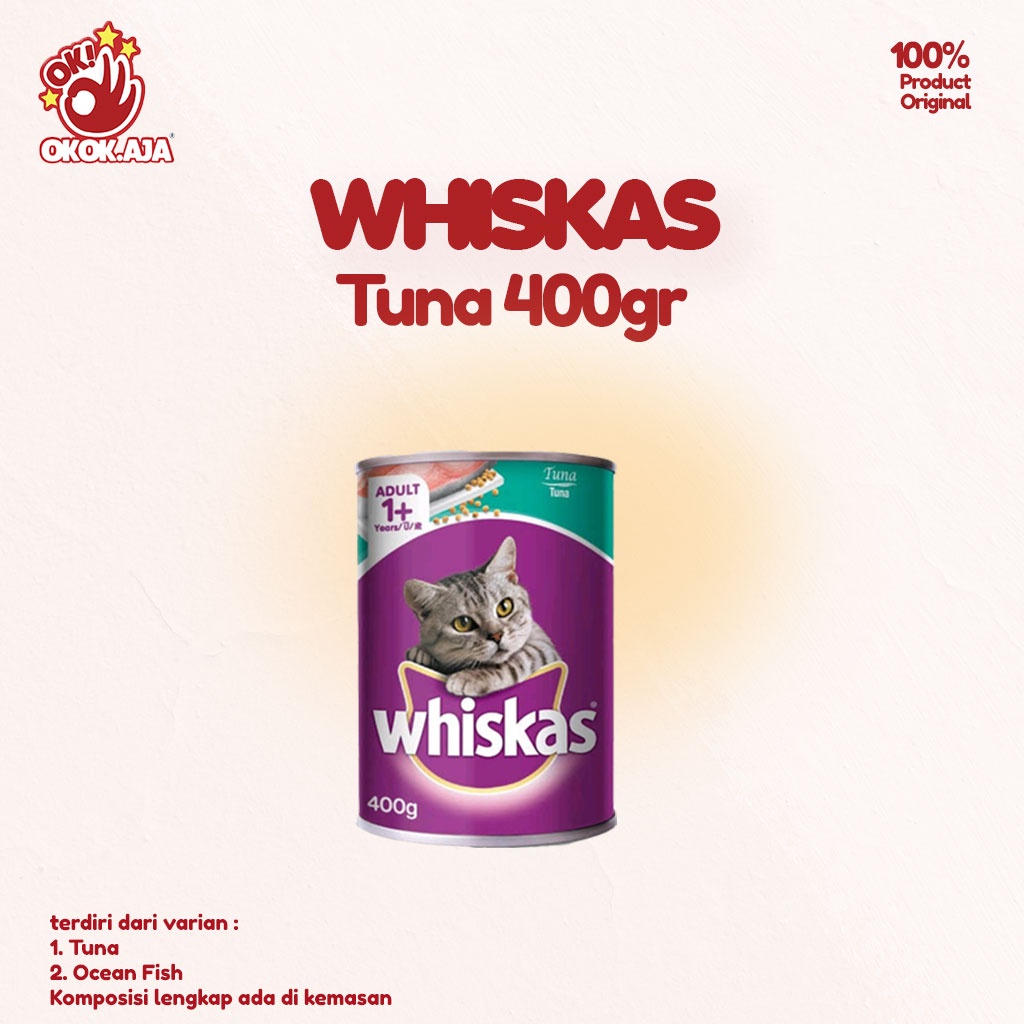 Makanan Kucing basah premium WHISKAS kaleng 400gr - Whiskas premium wetfood