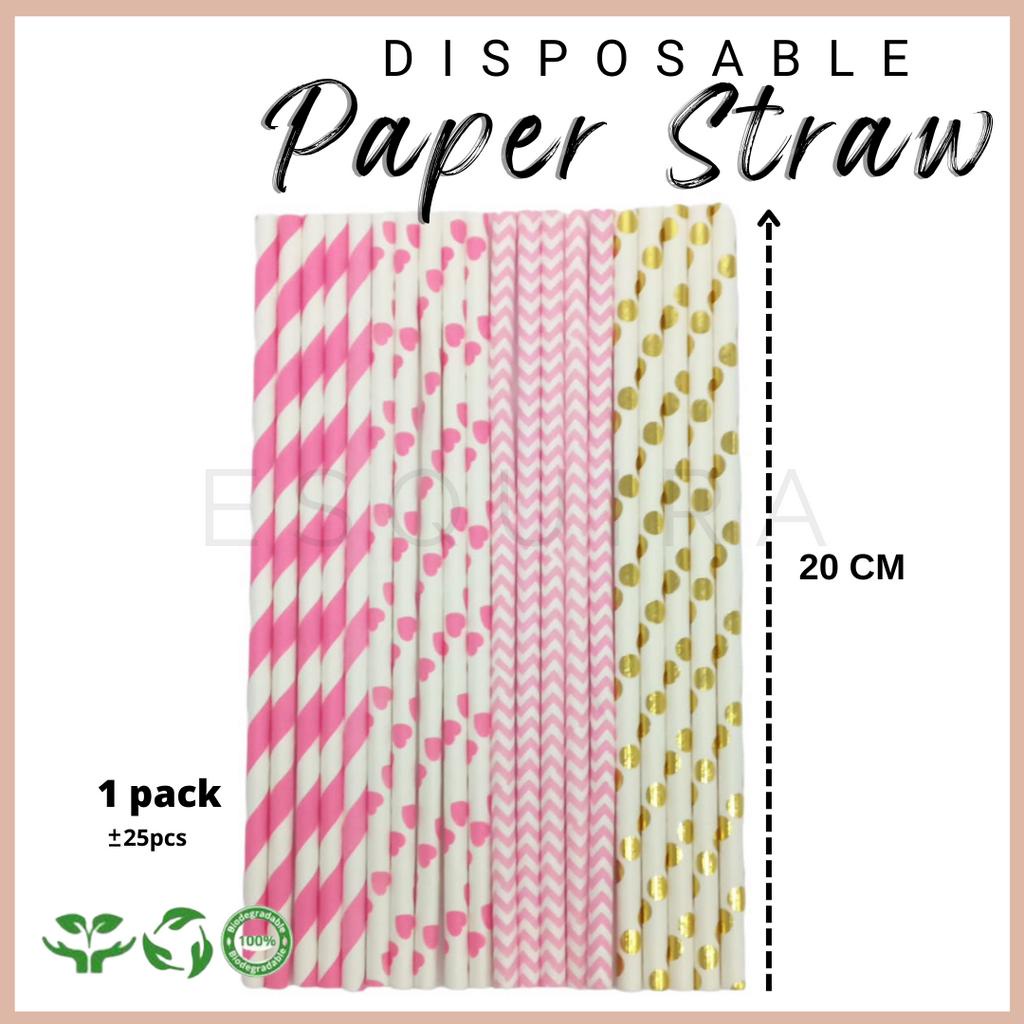 (25pcs) Paper Straw / Sedotan Kertas Motif PS