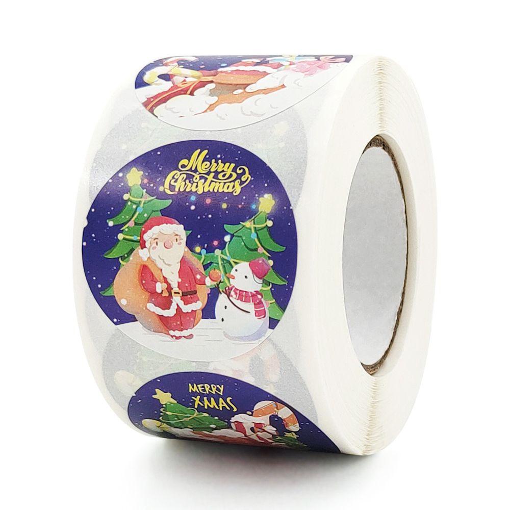 Solighter Stiker Kertas Permen Kemasan Kado Multi-Fungsi Merry Christmas Santa Claus Stickers