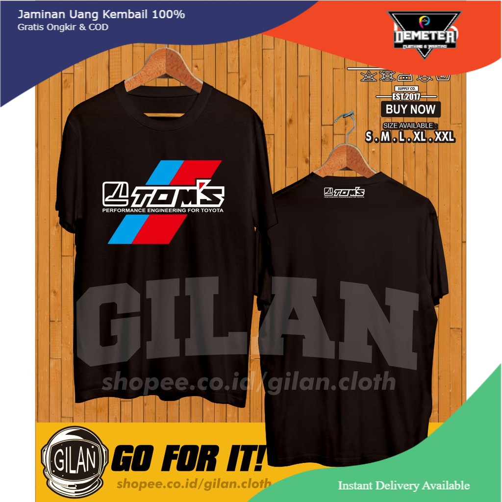 Kaos Baju Tom's Performance Engineering For Toyota Mobil Racing Otomotif - Gilan Cloth