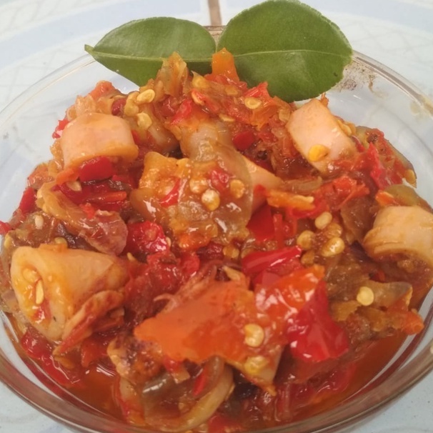 Sambal Cumi, baby cumi, Sambel cumi khas Tin Sambel-150 gr