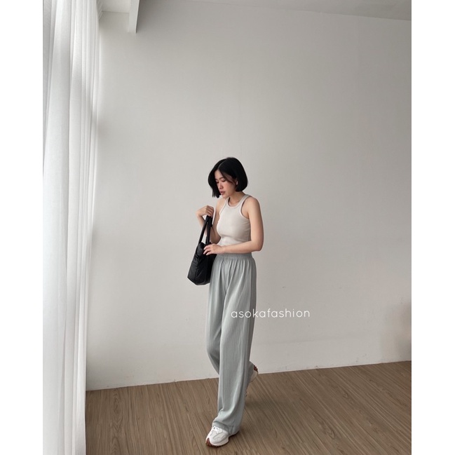 Kulot Knit - Kulot Wanita Panjang - Kulot Kei Knit 993-Grey
