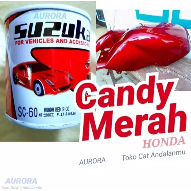 Cat Suzuka SC-61 Honda Red Candy Merah Cerah Otomotif Mobil Sepeda Motor