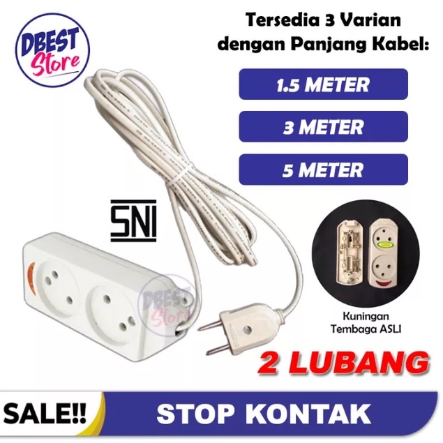 Stop Kontak Listrik Gepeng 2 3 4 5 Lubang + Kabel 1,5 3 5 Meter Full SNI DEXTA