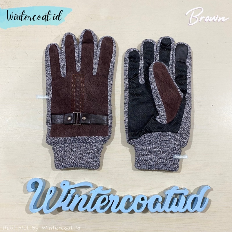 Men winter gloves sarung tangan cowok musim dingin cowok pria import hangat gunung