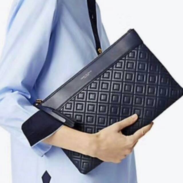 Tory Burch Fleming Medium Pouch makeup bag tas original ori authentic