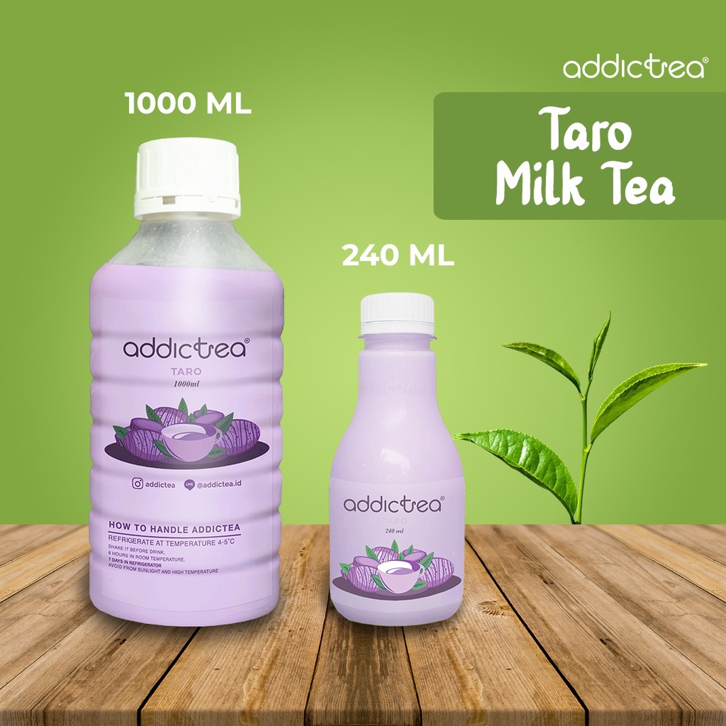 

Addictea Milktea Rasa Taro - Minuman Botol Teh Susu Berbagai Rasa 240ml - 1L