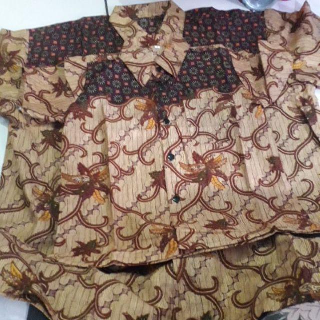 Batik Couple Keluarga Sania Ruffle Ori Ndoro Jowi Dnt Motif Mahkota