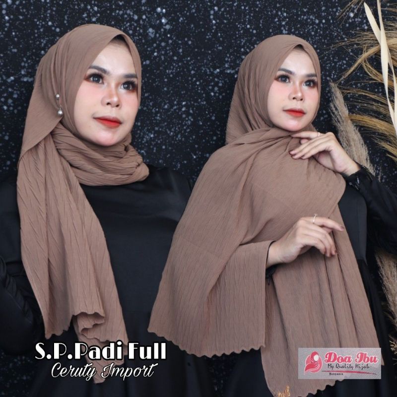PLISKET PADI SELENDANG ORI DOA IBU 185x75 /PASHMINA PLISKET 185x75/PASHMINA CERUTY IMPOR