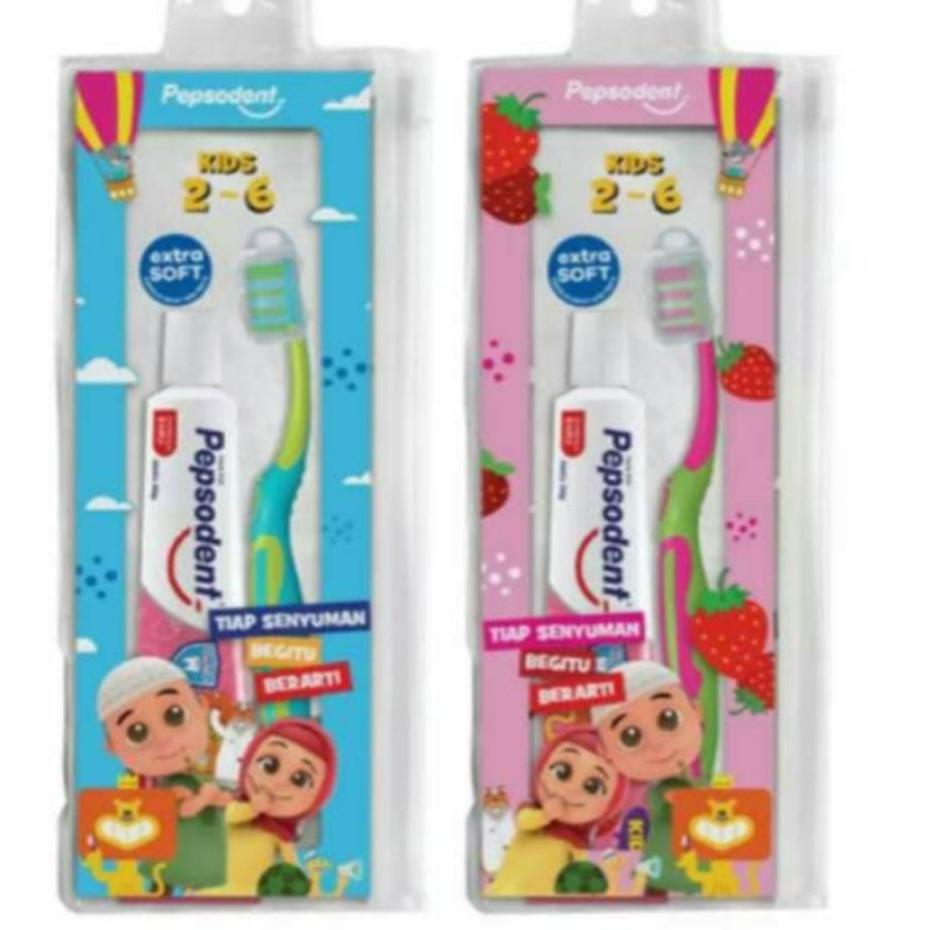 11.11Product HOT Pepsodent Sikat Gigi Anak 2-6 Tahun / Pasta Gigi Anak Pepsodent Kids Jeruk Strawber