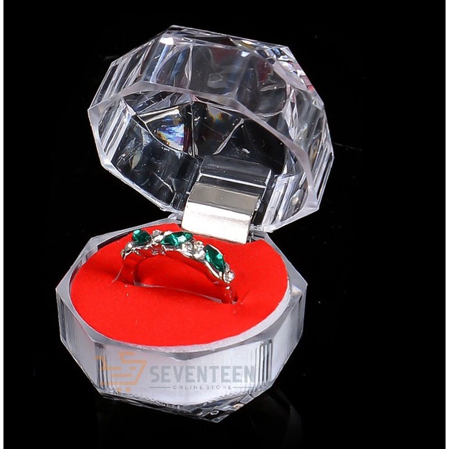 KOTAK PERHIASAN EMAS WADAH PERMATA / RING BOX HOLDER CRYSTAL TRAVEL JEWELRY BOX CINCIN KADO