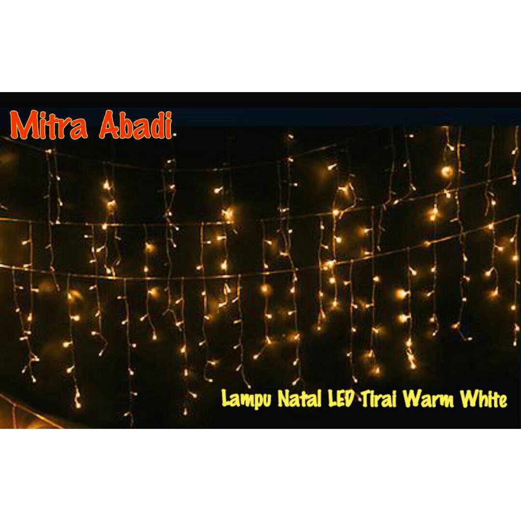 Lampu Natal Tirai LED Warm White