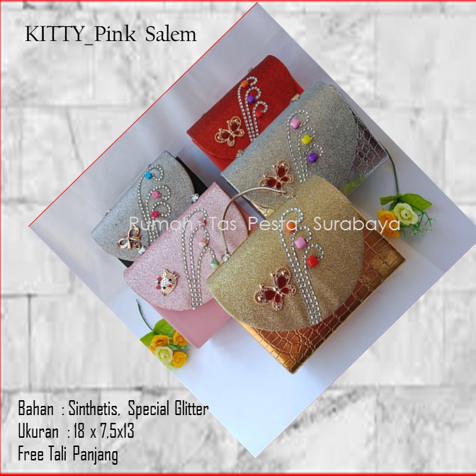 Tas Etnik,Tas Kekinian,Tas Satin,KITTY_Pink Salem