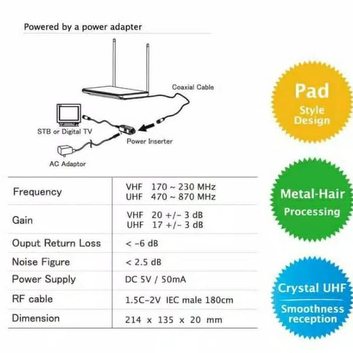 PX digital TV indoor antenna DA-1203P / antena TV PX DA1203P