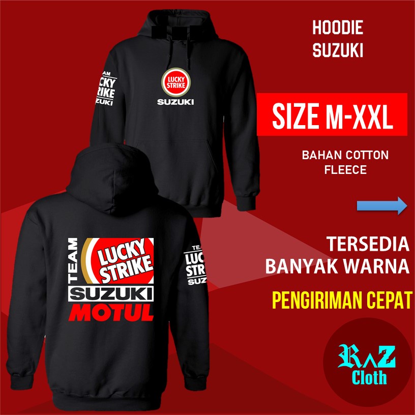 Sweater Pria Keren Jaket Suzuki Team Lucky Strike Motul Jaket Hodie Sweater Hodie Pria