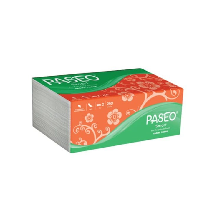 TISU WAJAH PASEO SMART FACIAL TISSUE ISI 250 SHEET 2 PLY