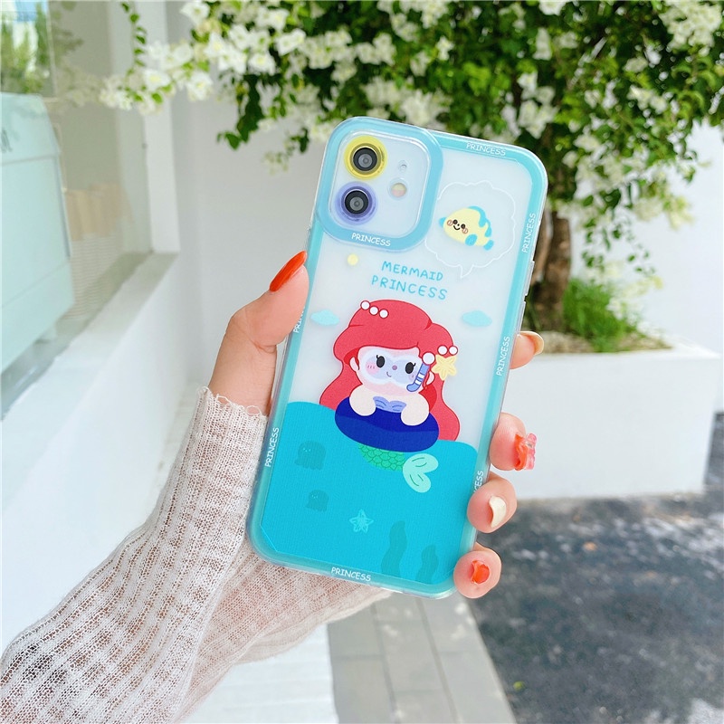 Mermaid Snow White Angel eyes Shockproof Soft TPU Phone case IPhone 12 12Pro 12Promax 12mini 11 Pro Max X Xs Max XR 7 8 Plus