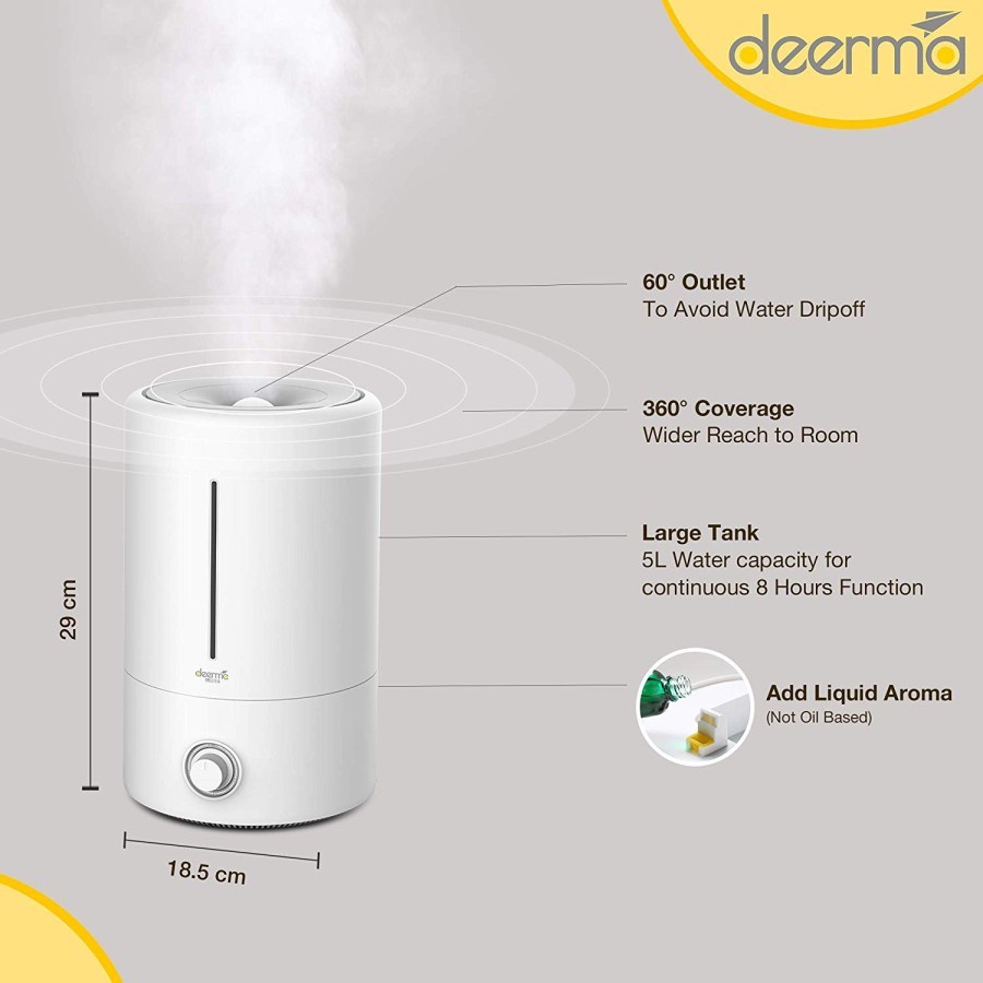 Deerma 5L Air Humidifier Ultrasonic DEM F628S - Pelembab Udara