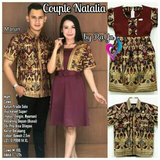 Couple Batik Wanita Dress Renda Anindya Katun Modern Motif Cewek Lolita Zipper Depan Premium