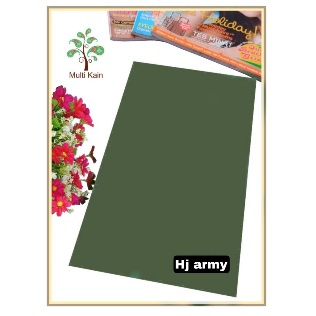Bahan multi Kain Tile / Tille / Tule Polos Stretch / Spandex Tinggi 1,5 meter Grosir / Meteran-hj army
