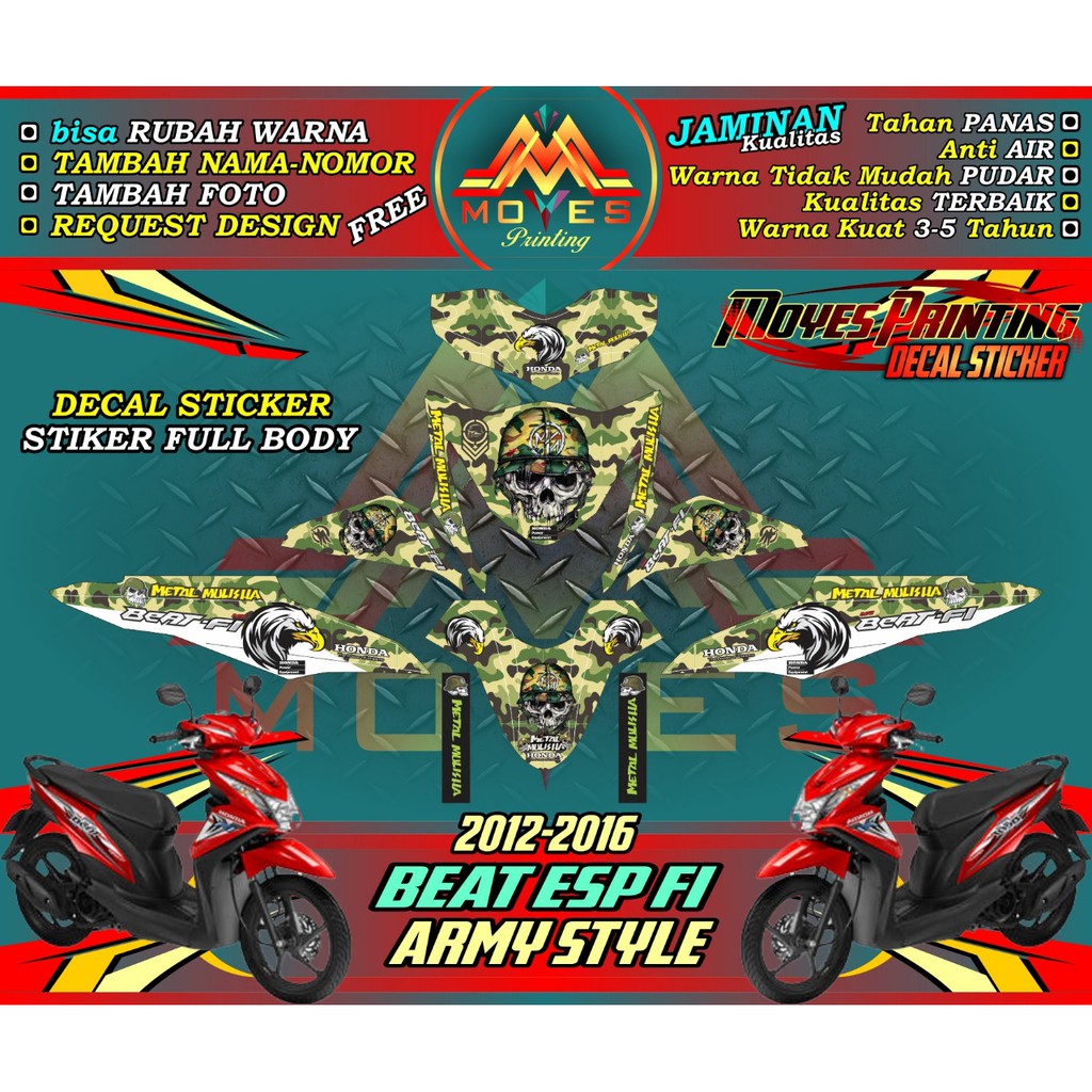 cod stiker beat fi full body decal stiker motor beat fi full body striping beat fi full