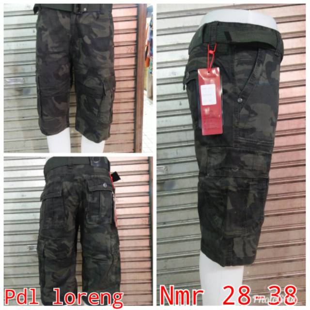 Celana pendek kargo army - celana pdl loreng