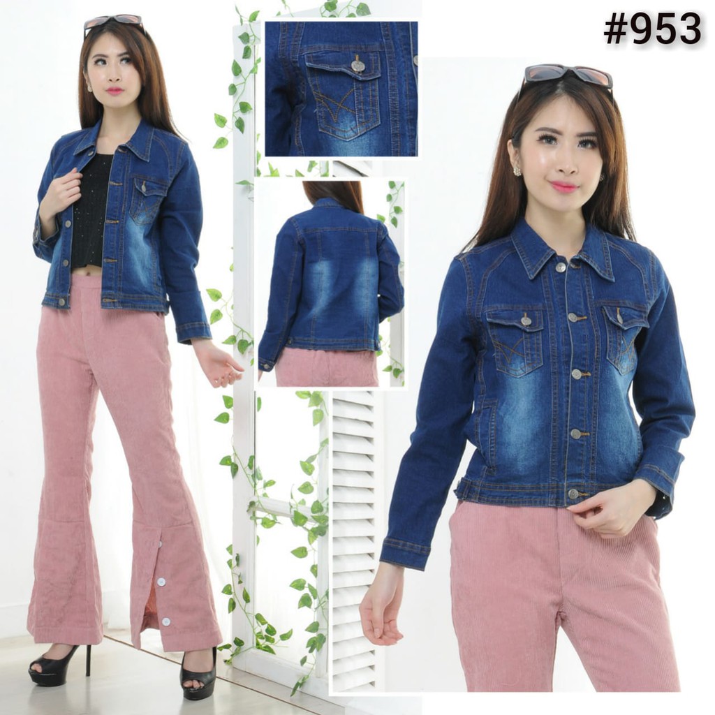 MC girl - Jaket Jeans Premium Wanita / Jaket Lepis Polos Cewek / Jacket Denim Korean Style