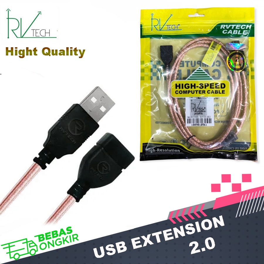 Kabel Usb Extension Rvtech 1.5M, 3M, 5M, 10M Garansi 2 Tahun