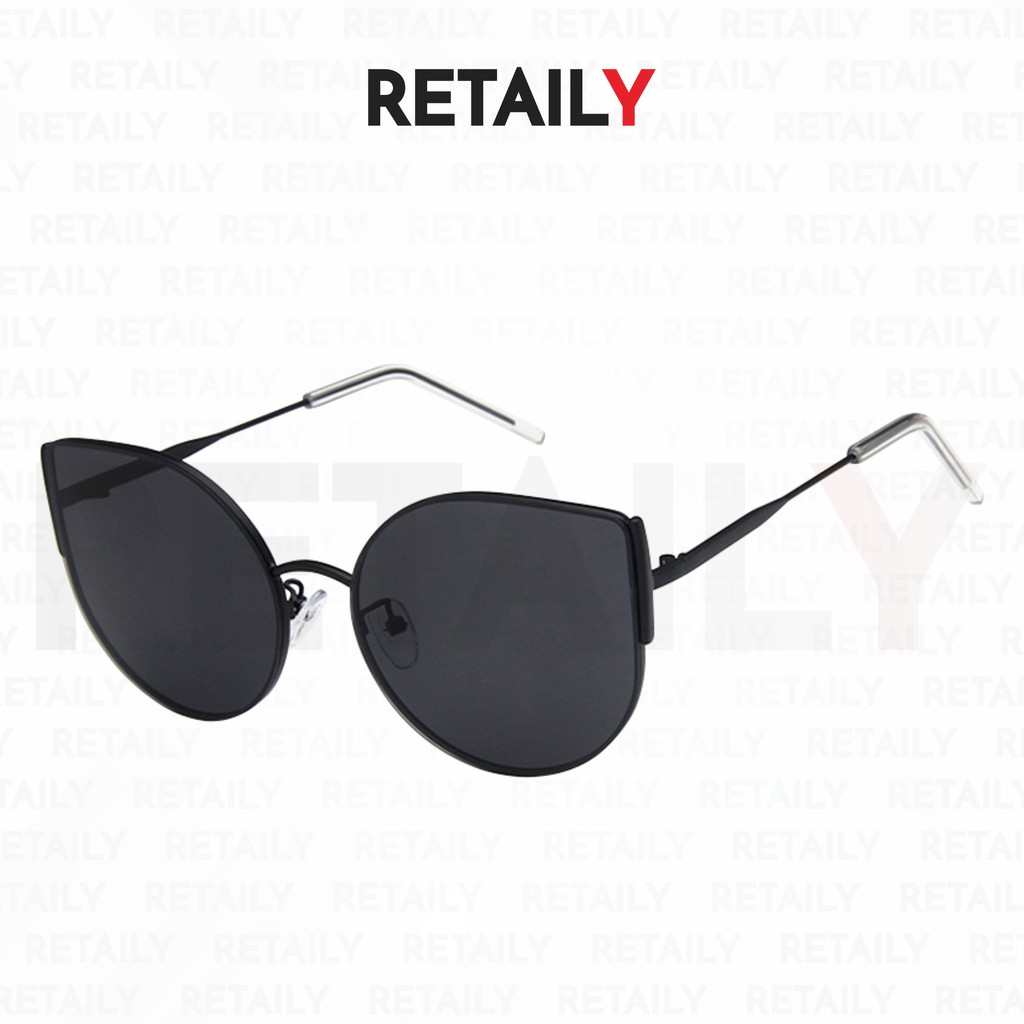 Retaily K703 Kacamata Frame Hitam Model Retro Cat Eye Sunglasses Woman Fashion