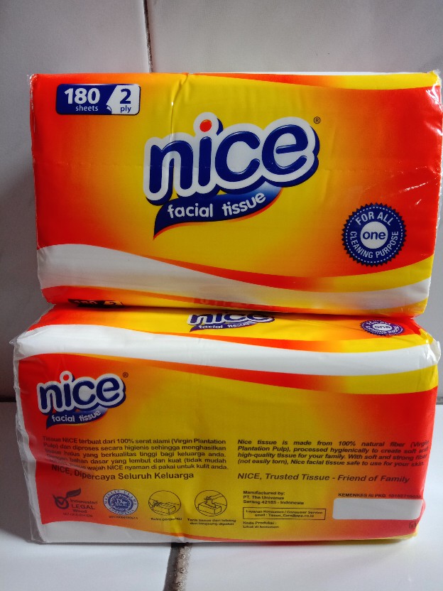 Tissue Nice Facial 180 Sheets Softpack Murah
