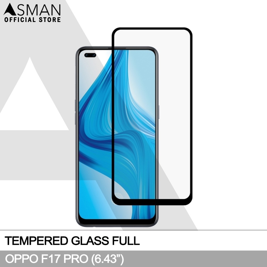 Tempered Glass Full OPPO F17 Pro (6.43&quot;) | Anti Gores Kaca - Hitam