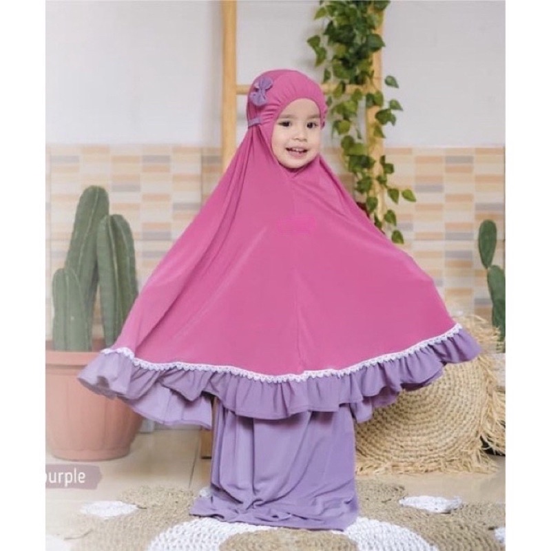 Mukena Anak Aksen pita dan Renda allsize umur 3-6Tahun