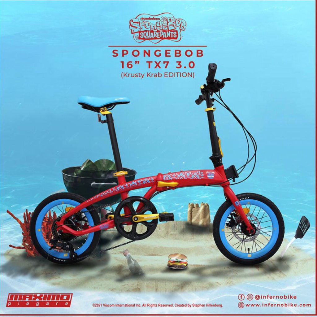 SEPEDA LIPAT MAXIMO AMBROSIO 16 INCH LIMITED EDITION SPONGE BOB