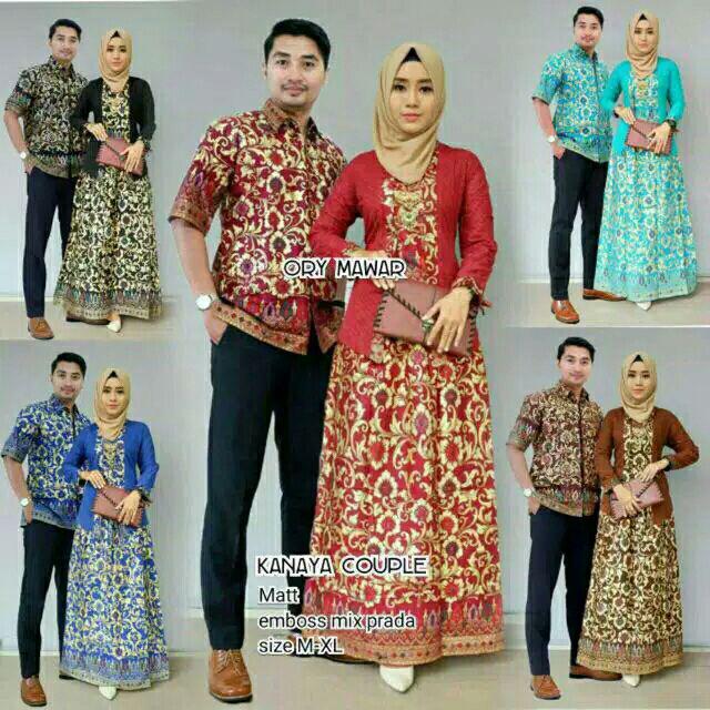 Batik Couple Kanaya Etnic Seroja Klok Kekinian Murah Wanita Tanah Abang Pakaian Kerja Setelan Batik