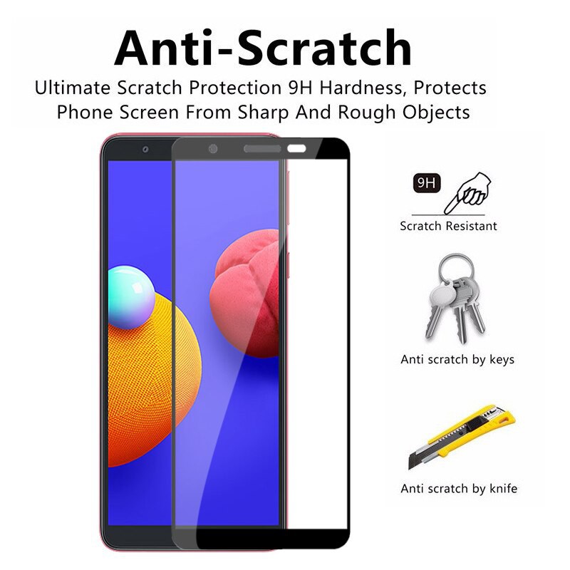 PAKET Tempered Glass Anti Gores Layar SAMSUNG A01 CORE + Tempered Glass Camera Back Lens