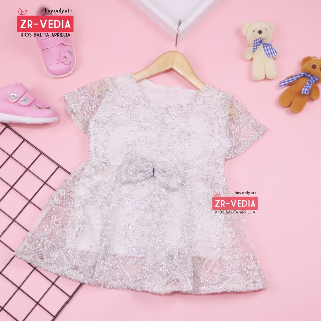 Dress Icha Brukat uk 6-12 Bulan / Gaun Brukat Pesta Baju Import Baby Cewek Dres Brokat Anak Perempuan