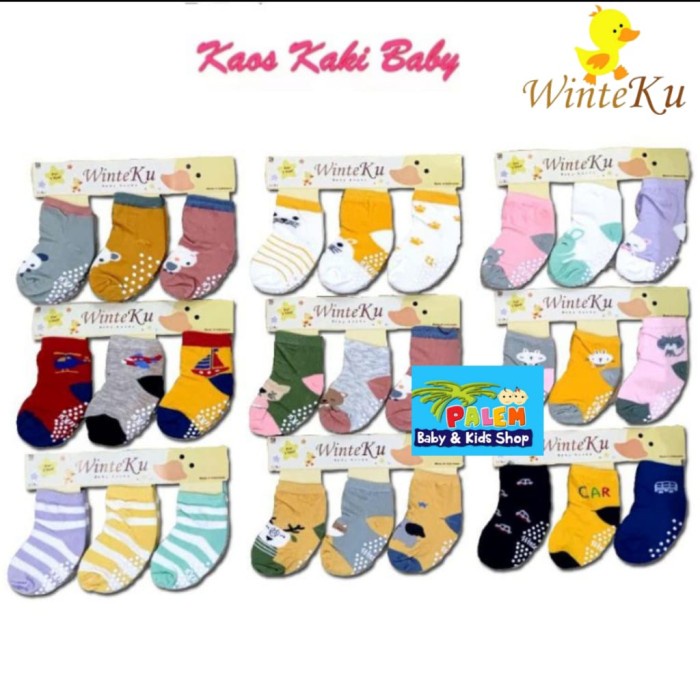 winteku anti selip Baby Socks Kaos Kaki Bayi Termurah isi 3PCS