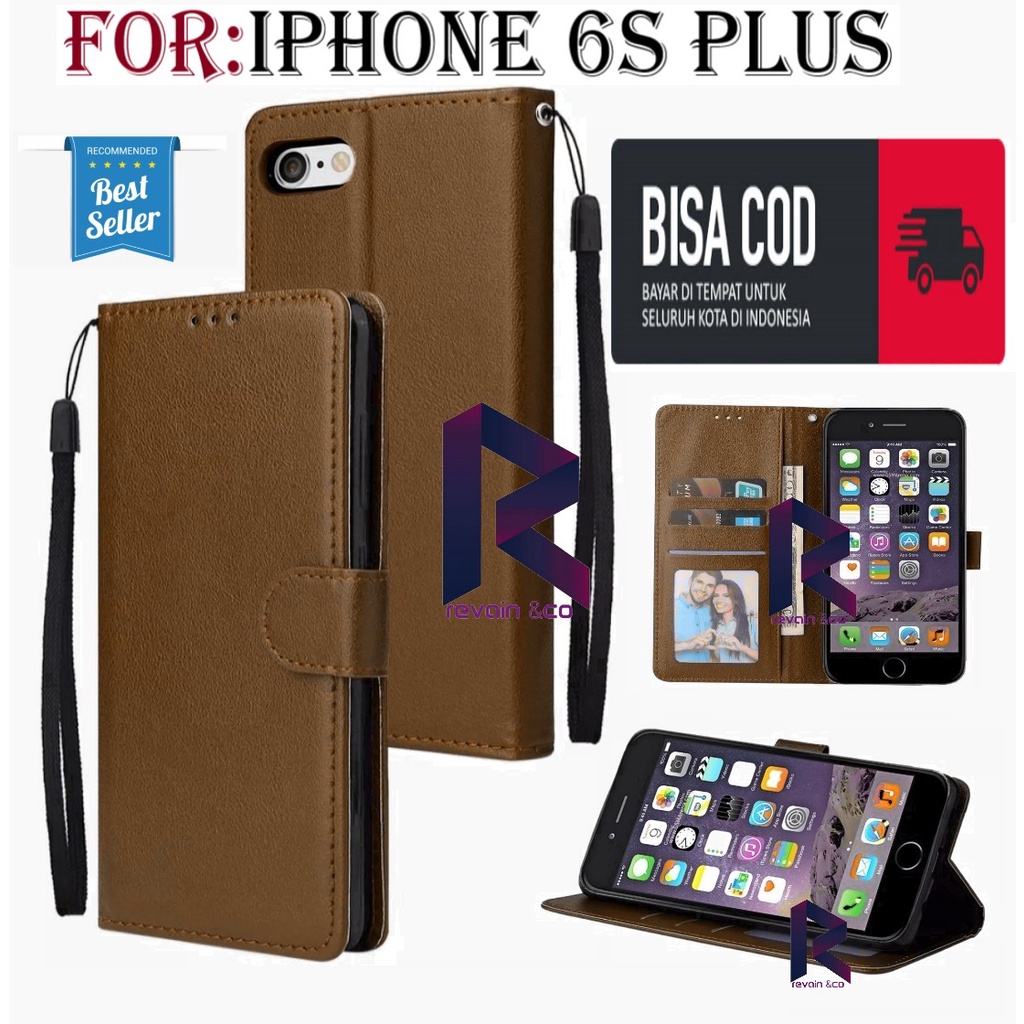 FLIP COVER IPHONE 6 PLUS/6S PLUS CASING FLIP WALLET LEATHER KULIT PREMIUM SARUNG BUKA TUTUP FLIP CASE IPHONE 6S PLUS