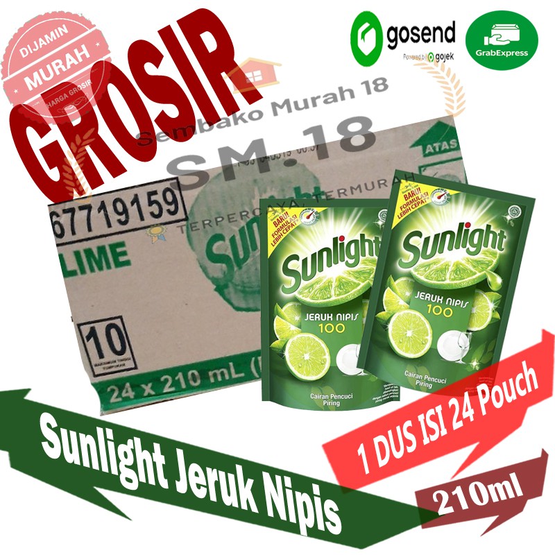 Sunlight Jeruk Nipis Kemasan Refill 210ml Per Dus isi 24 Pouch - GROSIR TERMURAH