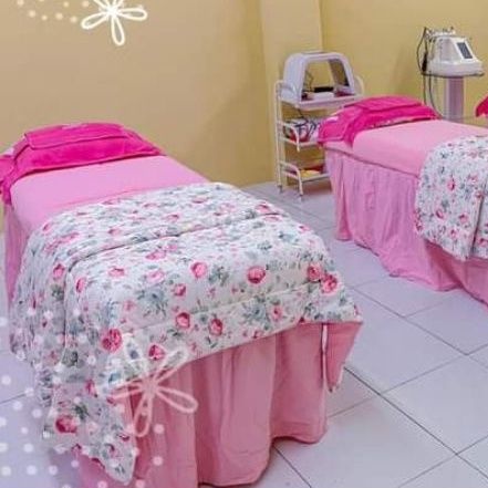 Sprei Salon Empuk + Bedcover Klinik Kecantikan. Sprei isi Dakron Rumbay Seprai Salon Facial Klinik Kecantikan