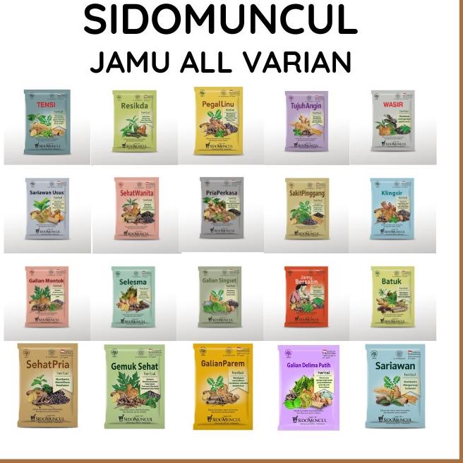 

STOCK TERBATAS SIDOMUNCUL JAMU SEDUH SACHET SIDO MUNCUL JAMU TENSI BATUK SEHAT PRIA 854