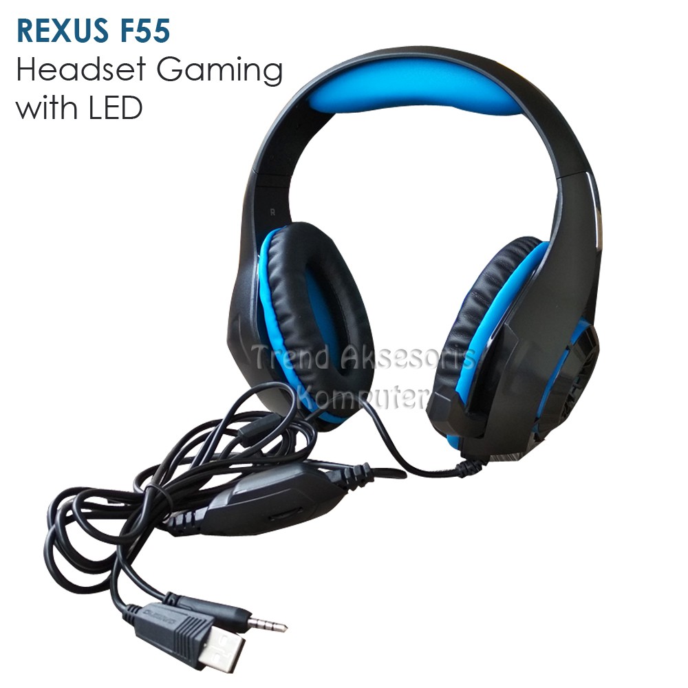 Trend-Rexus Vonix F55 Headset Gaming with LED- Merah