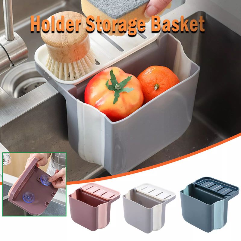 Storage sampah sponge sikat wastafel/Foldable soap sponge sink drain holder