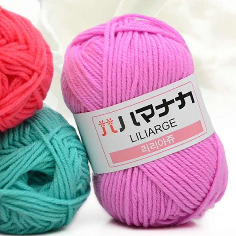 25g Benang rajut katun impor big ply/4ply milk cotton yarn crochet yarn